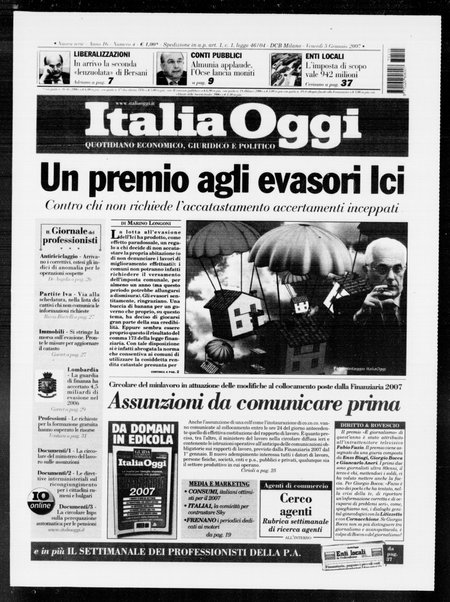 Italia oggi : quotidiano di economia finanza e politica